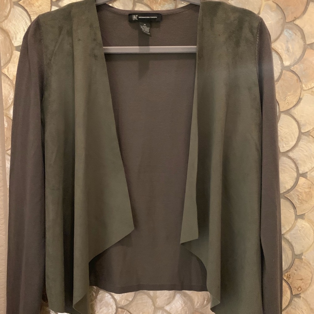 INC International Concepts Faux Suede Cardigan